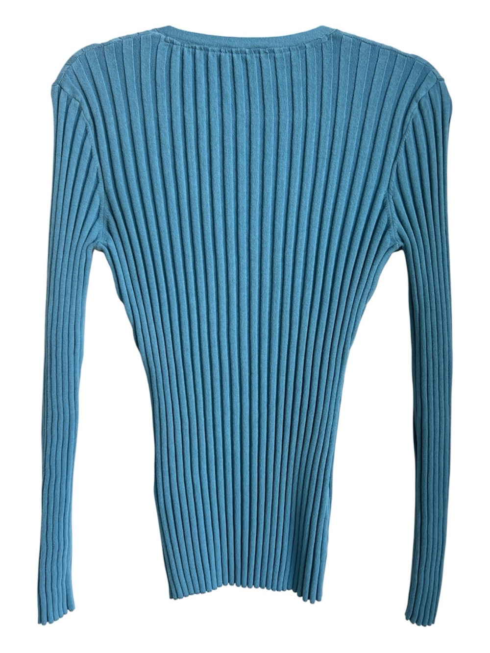 Sundance Blue Ribbed V neck pullover sweater - Picture 2 of 8